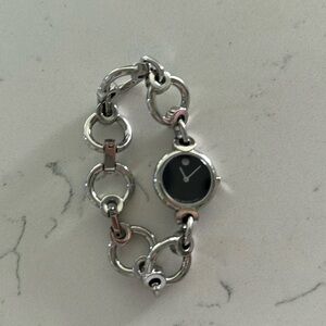Movado silver bracelet watch